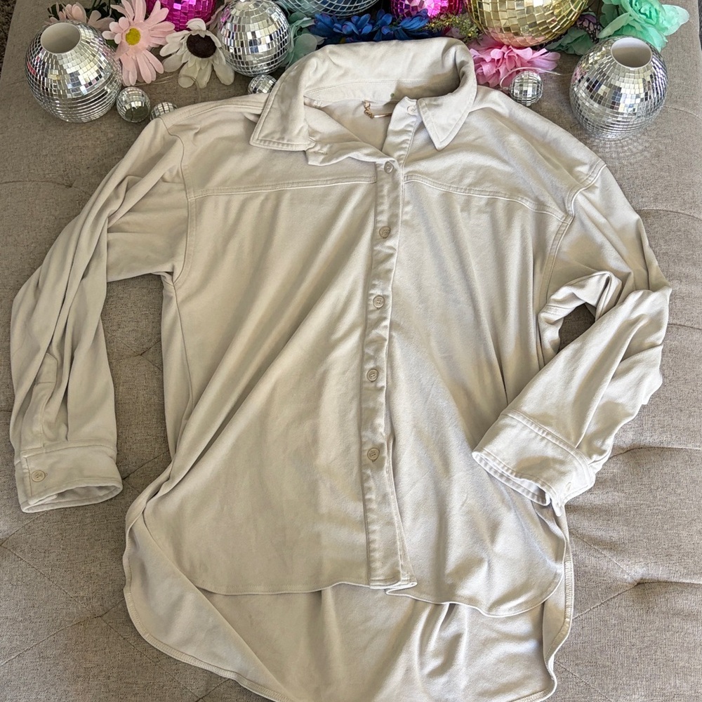 Light Beige Button-Up Shirt